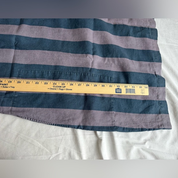 Gudrun Sjoden Women XL Stripe Oversized Linen cotton Purple Stripe Dress cozy - Picture 9 of 10